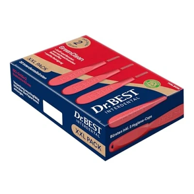 Abbildung von Dr.BEST GreenClean Interdental, Bigpack Size 2, 30 Stück Interdentalbürsten für eine sanfte Reinigung der Zahnzwischenräume