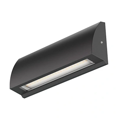 Abbildung von ledscom.de LED Wandleuchte/Treppenlicht SEGIN für außen, IP54, flach, Downlight, schwarz matt, eckig, 6,3 W, 630lm, kaltweiß