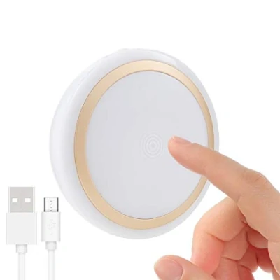 Abbildung von RTSU Wiederaufladbare Touch Lampe mit Timer, dimmbare Kinder Baby Kinderzimmer Nachtlicht Lampe, kabelloses Aufsteck LED Tap Licht für den Schrank, Helligkeits Speicher, warmweißes