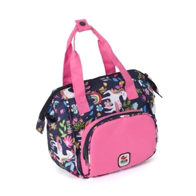 Abbildung von Bayer Chic 2000 Puppen Wickeltasche, Wickeltasche für Puppen, Puppenzubehör, Puppentasche, Einhorn, Navy pink