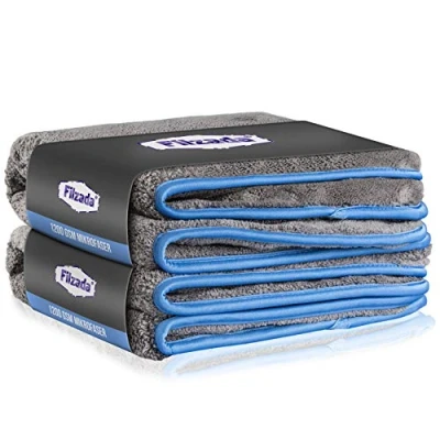 Abbildung von Filzada® 2X Lackschonendes Mikrofasertuch Auto Mit 1200 GSM Unfassbare Saugkraft Und Fusselfrei Dank Extrem Weicher Mikrofaser Poliertücher Zur Professionellen Autopflege in 42x48cm (2)