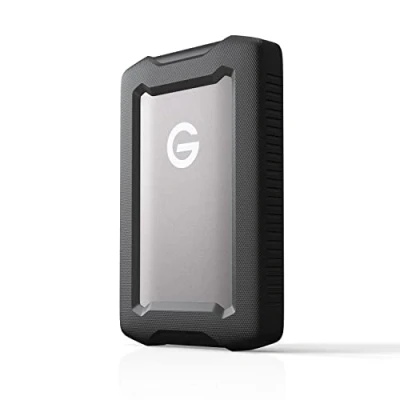Abbildung von SanDisk PROFESSIONAL G Drive ArmorATD 2 TB (Mobile Festplatte, All Terrain USB C fähig, bis 130 MB/s, für Mac und Windows, Wasser staubfest)