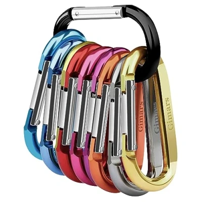 Abbildung von 10 Stück gefederter Verschluss Karabiner, Gimars Schlüsselanhänger Aluminium Karabinerhaken für Camping, Angeln, Wandern oder Reisen … (10 COLOR)