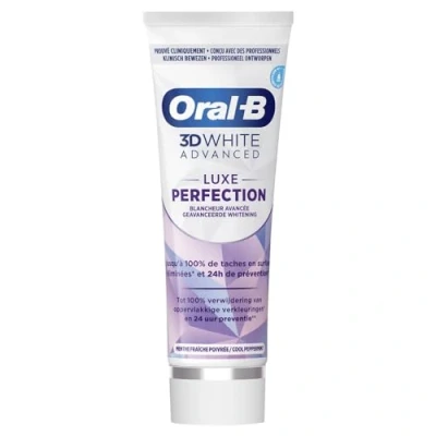 Abbildung von Oral B Zahnpasta 3D White Advanced Luxe Perfection Whitening Zahnpasta, entfernt Flecken auf der Oberfläche, Schutz gegen Flecken, klinisch erwiesen, erfrischendes Pfefferminzaroma, 75 ml