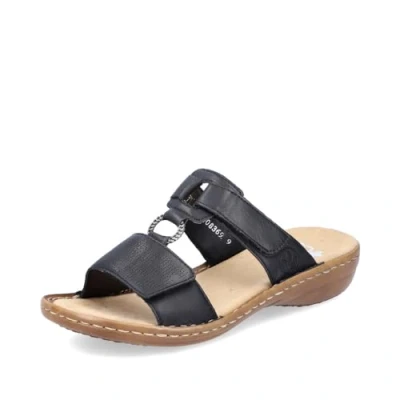 Abbildung von Rieker Damen Pantoletten 60885, Frauen Slipper,Slip ons,Backless Slipper,Mules,Gartenschuhe,Sommerschuhe,sommerclogs,schwarz (00),38 EU / 5 UK