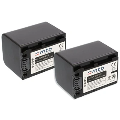 Abbildung von 2X Akku NP FV70 für Sony HDR CX900... / DEV 50V.. NEX VG900... FDR AX100... DCR SR..., SX... (s. Liste)