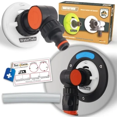 Abbildung von MaJoCompTec® WATERTWIN Tankdeckel mit Wasseranschluss Wassertankdeckel Befülladapter für Wassereinfüllstutzen Wohnmobil Wohnwagen Zubehör (Flex Version, Adapter 3 PIN D:78)