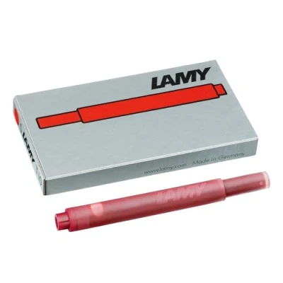 Abbildung von Lamy T 10 Tinte 825 Tintenpatrone mit großem Tintenvorrat in der Farbe Rot für alle Patronenfüllhaltermodelle 5 Stück / 1,25 ml