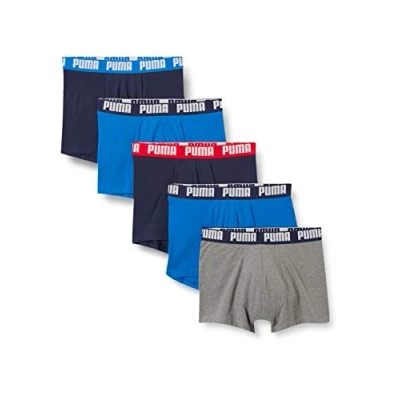 Abbildung von Puma Herren Boxer Unterwäsche, Blau/Grau, L (5er Pack)