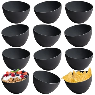 Abbildung von Hausfelder Bowl Müslischalen 12er Set bruchfest 750 ml Dessertschalen Suppenschalen Schüssel und Schalen aus Kunststof (Anthrazit Schwarz, 12 x ml)