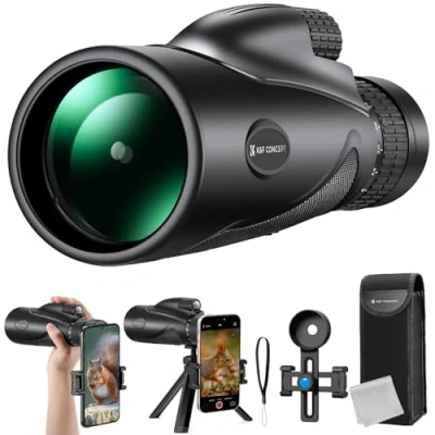 Abbildung von K&amp;F Concept 8 32X50 HD Monokular Teleskop Kontinuierlicher Zoom mit Mobiltelefonclip für Vogelbeobachtung, Jagen, Wandern, Konzert