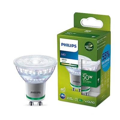 Abbildung von Philips LED Classic ultraeffiziente GU10 Lampe (50 W), Spot mit neutralweißem Licht, energiesparende langer Nutzlebensdauer, Energieeffizienzklasse A