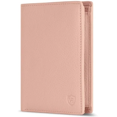 Abbildung von VON HEESEN Leder Geldbörse RFID Schutz I Echtleder Geldbeutel für Damen &amp; Herren Portemonnaie Brieftasche Wallet Portmonee (Rose)