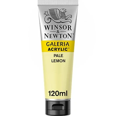 Abbildung von Winsor &amp; Newton 2131434 Galeria Acrylfarbe, hohe Pigmentierung, lichtecht, buttrige Konsistenz, 120 ml Tube Zitronengelb Blass