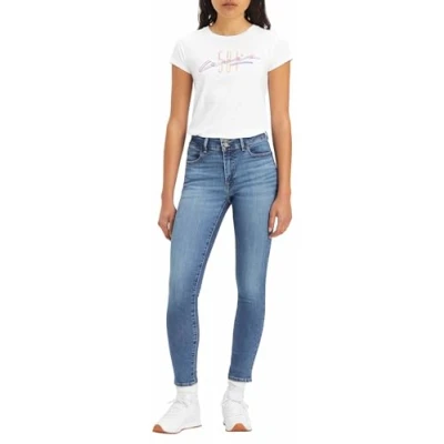 Abbildung von Levi&#039;s 711 Double Button Jeans Slim Fit, Damen, Größe: 27x32, Blue wave mid