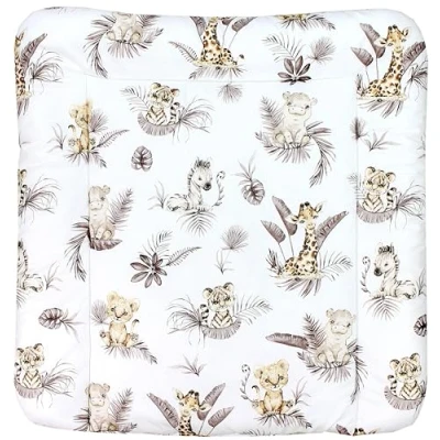 Abbildung von TupTam Baby Wickeltischauflage mit Baumwollbezug Gemustert, Farbe: Löwe/Blätter/Beige, Größe: 75 x 85 cm