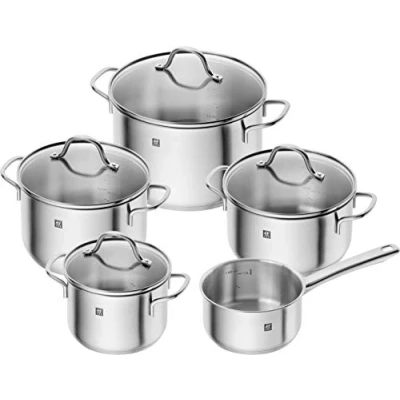 Abbildung von ZWILLING Flow Kochtopf Set, 5 teilig, 4 Deckel, Induktionsgeeignet, Edelstahl, Silber