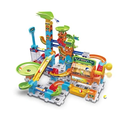 Abbildung von VTech Marble Rush Super Action Set L100 E Interaktives Kugelbahn mit Licht und Sound, spannenden Bahnelementen, Aufbaumöglichkeiten Wegführungen Für Kinder von 4 12 Jahren