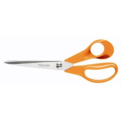 Abbildung von Fiskars Universalschere Für Bastel , Näh und Büroarbeiten, Classic, Länge: 21 cm, Rechtshänder, Orange, 1005148