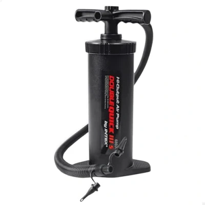 Abbildung von Intex Double Quick 3 S Hand Pumpe Luftpumpe 37 cm Mit Düsenaufsätze 68605 Schwarz L