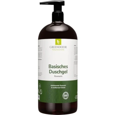 Abbildung von GREENDOOR Basisches Bio Duschgel Rosmarin 500ml, biologisch abbaubar, Naturkosmetik ohne Silikone &amp; Sulfate, natürlich outdoor geeignet