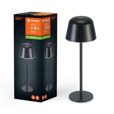 Abbildung von Ledvance ENDURA STYLE TABLE Außenleuchte, 2,5W, 200lm, dunkelgrau, Tischleuchte, wiederaufladbarer Akku, IP54 Schutzklasse, stufenloses Dimmen, Lichthelligkeits Memory Funktion