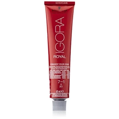 Abbildung von Schwarzkopf IGORA Royal Premium Haarfarbe 7 1 mittelblond cendré, 1er Pack (1 x 60 ML)