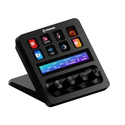 Abbildung von Elgato Stream Deck +, Audiomixer, Live Produktion und Studio Controller für Content Creators, Streaming, Gaming, mit anpassbarer Touch Leiste, Drehreglern LCD Tasten, Mac PC