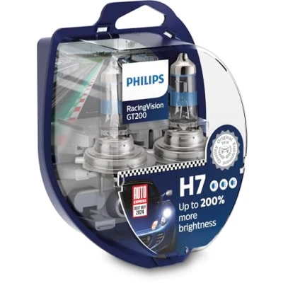 Abbildung von Philips Halogen RacingVision GT200 H7 Scheinwerferlampe +200%, Doppelset 12972RGTS2 Twin box, Silber