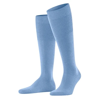 Abbildung von FALKE Herren Kniestrümpfe Airport M Kh Wolle Baumwolle lang einfarbig 1 Paar, Blau Cornflower Blue 6554, 49 50