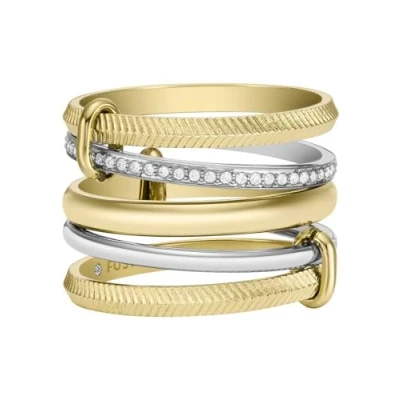 Abbildung von Fossil Prestack Ring für Damen All Stacked Up Edelstahl Bicolor, JF045929986