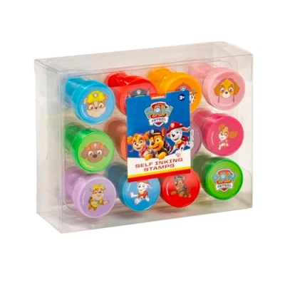 Abbildung von Stempelset Selbstfärbende Stempel in verschiedenen Paw Patrol Motiven von Chase, Marshall, Skye, Rubble, Zuma Geschenk für Kinder aus Kunststoff
