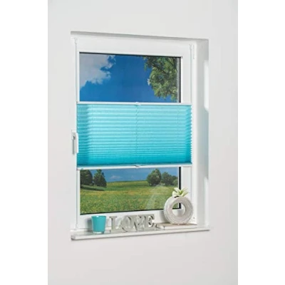 Abbildung von Khome 360273 41 Klemmfix Plissee, Polyester, Iceblau