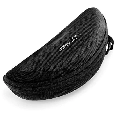 Abbildung von deleyCON Brillenetui Hardcase Hartschalen Etui Brillentasche Brillenbox Hardcover Tasche Sportbrillen Fahrradbrillen Brillen Lesebrillen Sonnenbrillen Brillenputztuch Schwarz