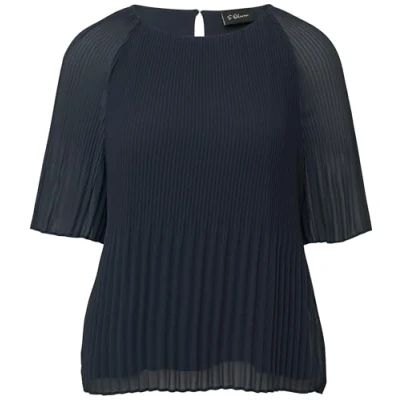 Abbildung von s.Oliver Black Label Damen 2164910 Plissee Blouse, Navy, 44