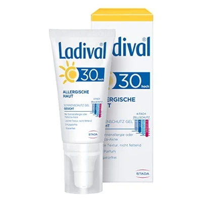 Abbildung von Ladival Allergische Haut Sonnenschutz Gel für das Gesicht LSF 50+ Parfümfreies Sonnengel Allergiker ohne Farb und Konservierungsstoffe, wasserfest 1 x 50 ml