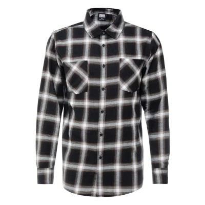 Abbildung von Urban Classics Checked Flanell Shirt 6 Hemd, Herren, Größe: Large, Black/white
