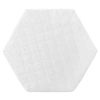 Abbildung von roba Laufgittermatratze 6 eckig Matratze für Laufgitter / Laufstall hexagonal Laufgittereinlage mit abnehmbarem Bezug Weiß gesteppt