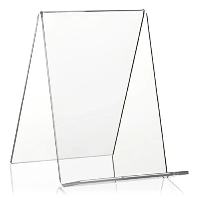 Abbildung von Buchständer/Buchaufsteller als Warenträger und Schrägsteller im DIN A6 Format aus original PLEXIGLAS®