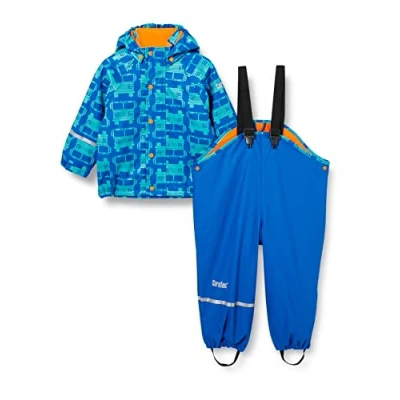 Abbildung von CareTec Baby und Kinder Regenjacke Regenhose mit Fleece Futter im Set, Aquablau, 80