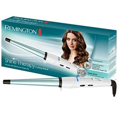 Abbildung von Remington Lockenstab [kegelförmig 13 25mm] Shine Therapy (hochwertige Keramikbeschichtung mit marrokanischem Arganöl) bis 210C, natürliche Locken, Spirallocken &amp; Beach Waves, CI53W
