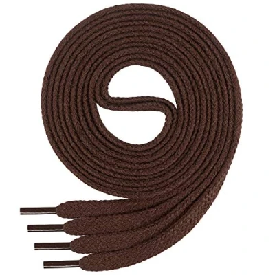Abbildung von Di Ficchiano 1Paar flache SCHNÜRSENKEL aus 100% Baumwolle für Sneaker Sportschuhe sehr reißfest ca. 7 mm breit elastische Schnürsenkel braune Farbe: brown 140cm