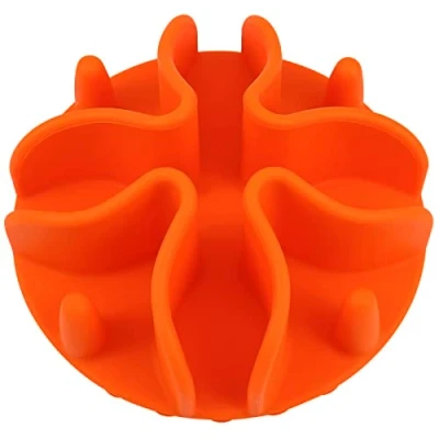 Abbildung von Anti Schling für Napf Hund,Doweiss Silizium Slow Feeder Einfügung Hundenapf,Antischlingnapf Hunde Katzen Einfügen (Small, Orange)