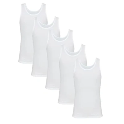 Abbildung von TupTam Kinder Jungen Unterhemd Ärmellos Tanktop 5er Pack, Farbe: Weiß, Größe: 140 146