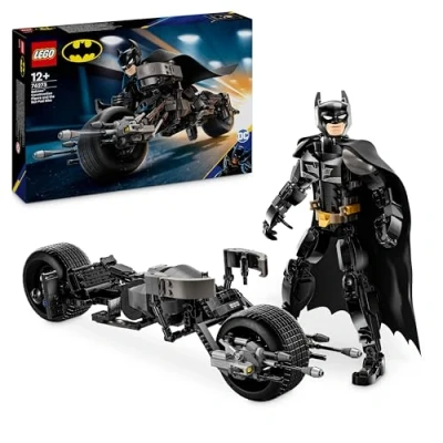 Abbildung von LEGO DC Batman: Batman Baufigur mit dem Batpod, Spielzeug zu den Filmen Superhelden, Abenteuer Spielset für Kinder, Geschenk Jungen und Mädchen 76273