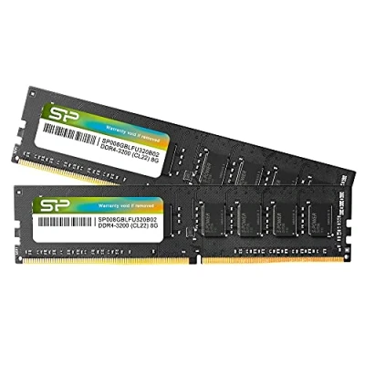 Abbildung von Silicon Power DDR4 16GB Kit (8GB x2) 3200MHz (PC4 25600) CL22 UDIMM 288 Pin Desktop Speicher