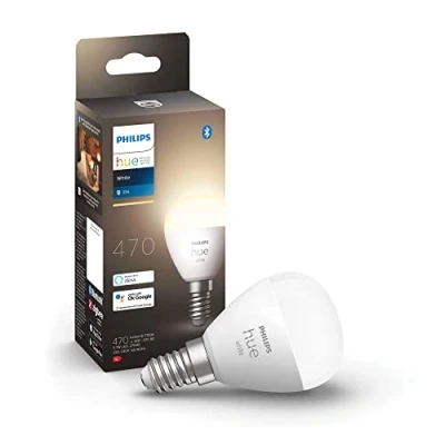 Abbildung von Philips Hue White E14 LED Tropfen Luster, Einzelpack, dimmbar, warmweißes Licht, steuerbar via App, kompatibel mit Amazon Alexa (Echo, Echo Dot)
