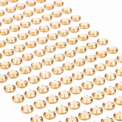 Abbildung von Movoja Goldene Strasssteine runde Glitzersteine 220 Stück 8 mm selbstklebend zum Verzieren und Basteln Schmucksteine aufkleben Steinchen Dekosteine Bastelsteine Gold