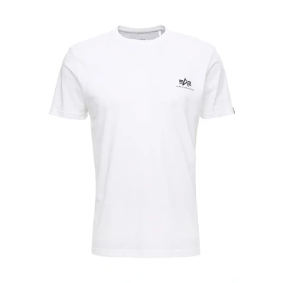 Abbildung von Alpha Industries Small LOGO Tshirt print, Herren, Größe: Medium, White