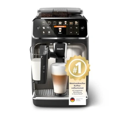 Abbildung von Philips Serie 5400 Kaffeevollautomat LatteGo Milchsystem, 12 Kaffeespezialitäten, Intuitives Display, 4 Benutzerprofile, Chrom (EP5447/90)